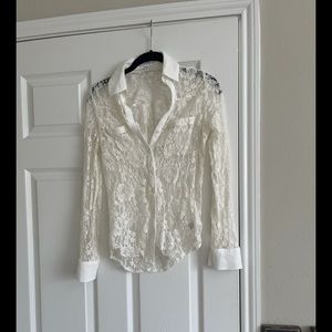 Express Portofino Lace Blouse
